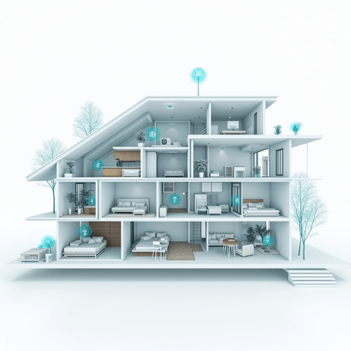 A transparent view showing how smart systems work together inside a connected Canadian home.