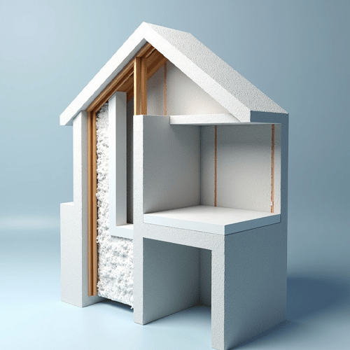 Exploded 3D wall view revealing layered insulation that maximizes warmth and efficiency in Canadian homes.